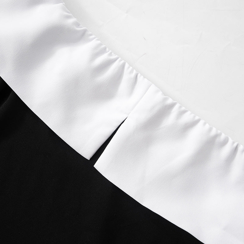 Women contrast Off Shoulder long sleeve Bodycon dress 14