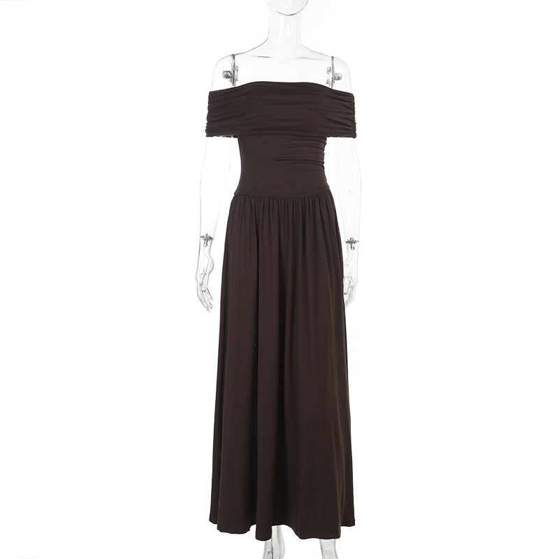 Women Black Off Shoulder Strapless Dress 7