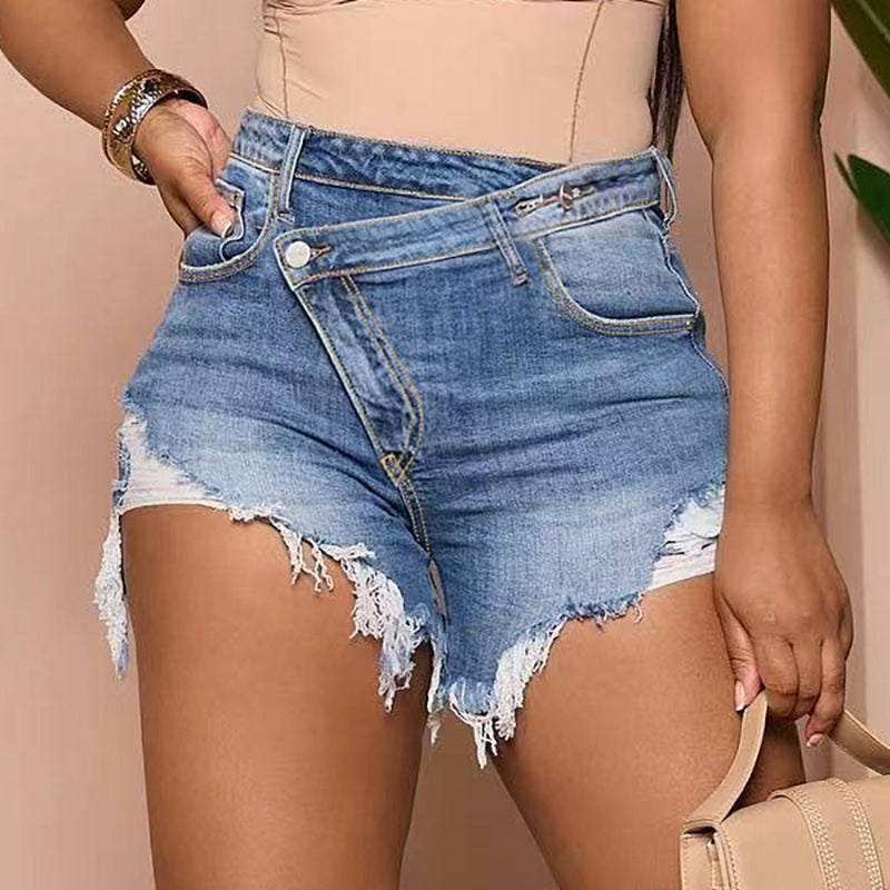 Spring Summer Fashionable Sexy Women's Slim Fit Denim Shorts 3