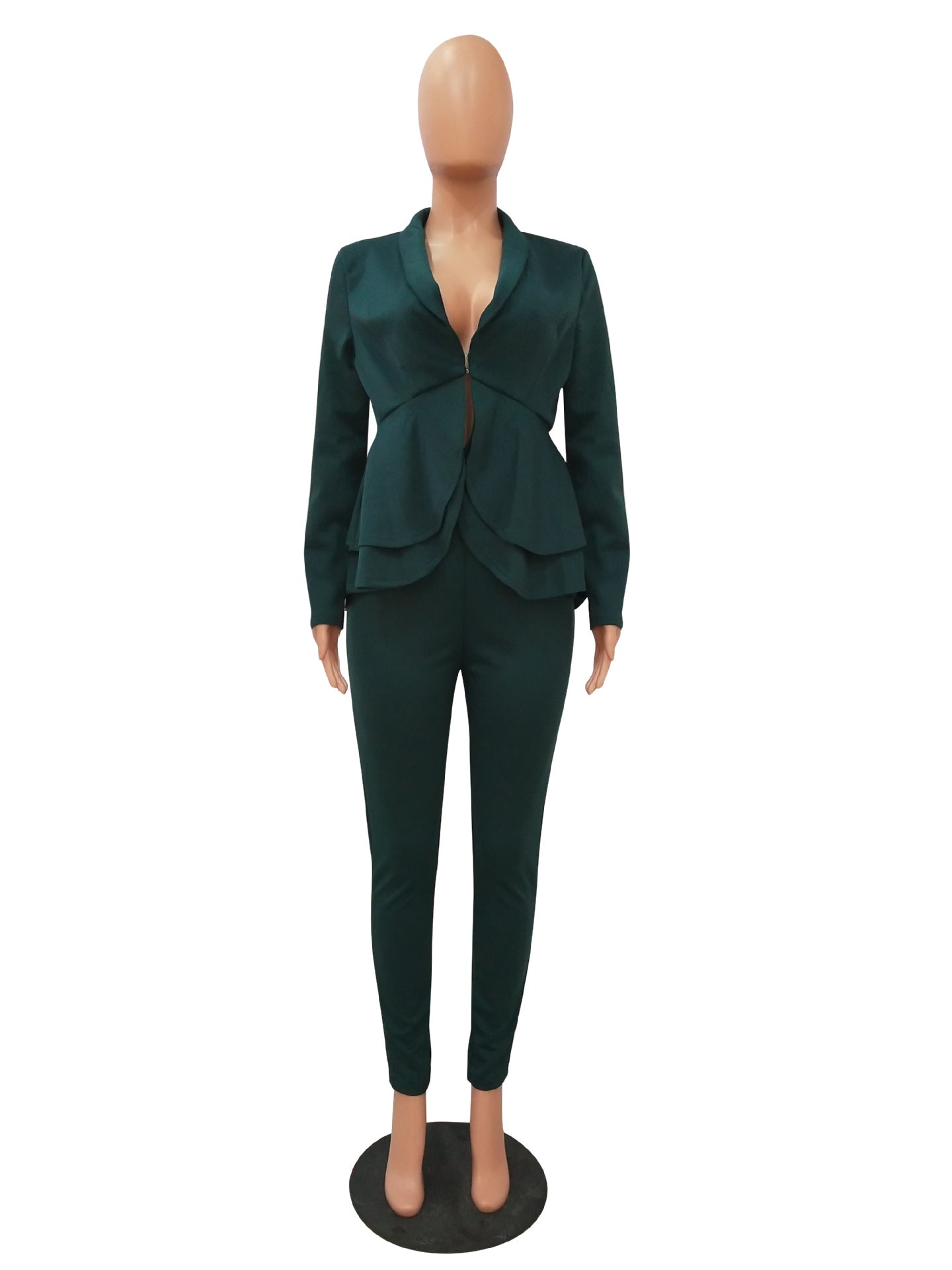 Fashion Ruffle Career Suit Casual Two Piece Set 34