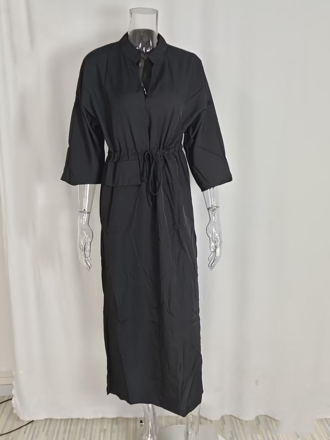 Women spring elegant Solid Maxi dress 19