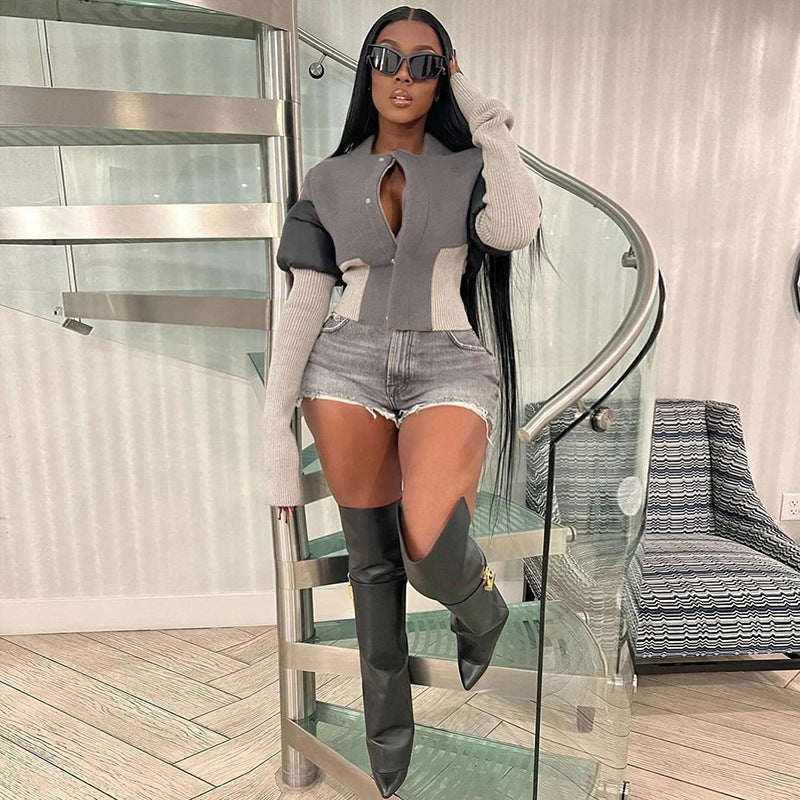 Autumn Women's Street Trendy Irregular Patchwork Casual Top