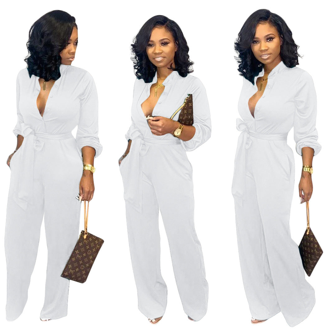 Women Sexy Solid Loose Jumpsuit 11