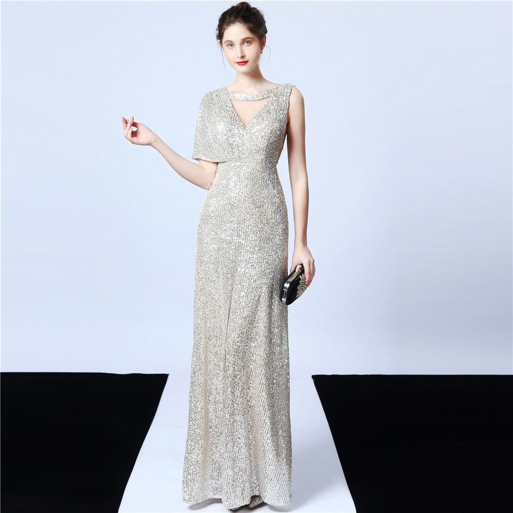 Plus Size Beauty Sequins Long Formal Party Evening Dress