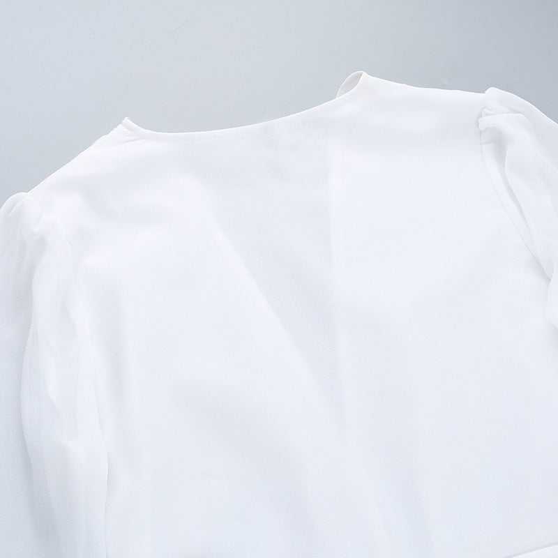 Spring Chic Fashion Deep V Bell Bottom Long Sleeve Bodycon Dress 18