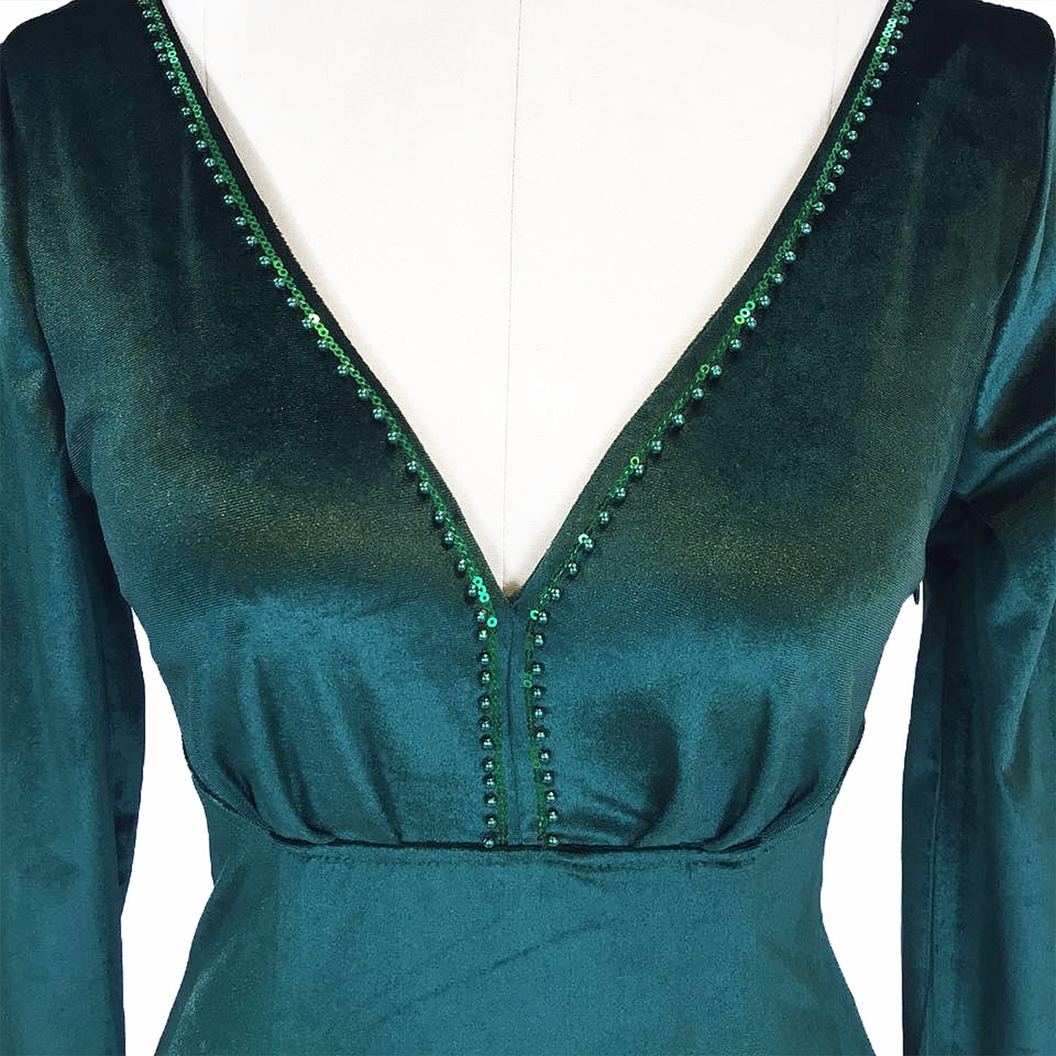 Women Long-Sleeved Velvet Evening Dress Formal Party Autumn And Winter Long Fishtail Party Dress 40