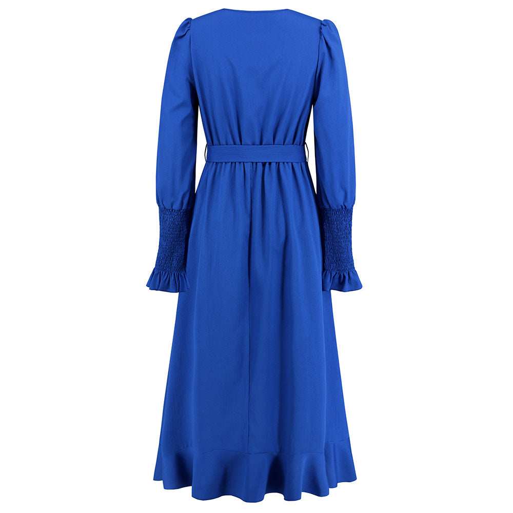 Plus Size Women V-Neck Ruffled Lace Dress 25