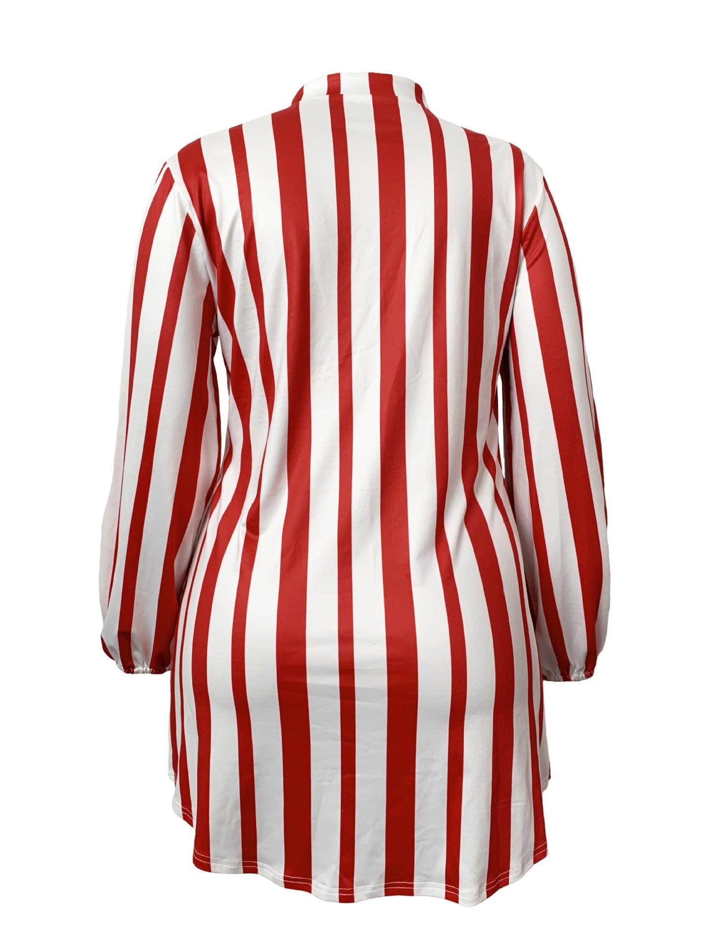 Plus Size Women Striped Casual Shirt Dress