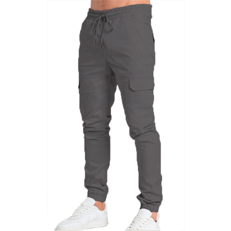 Men's Casual Trousers Slim Fit Casual Solid Color Trousers 6