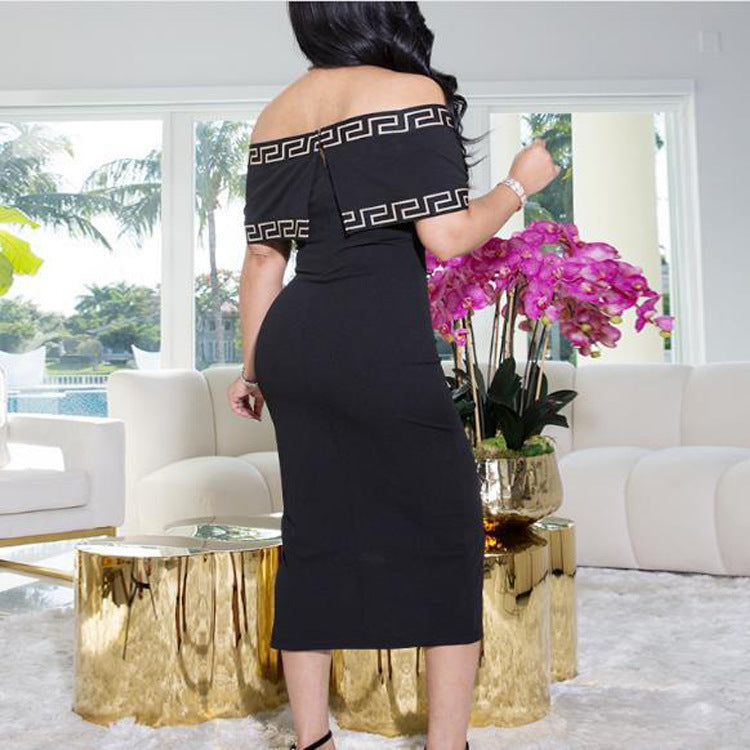 Women Fall Off-Shoulder Sexy Slit Dress 3