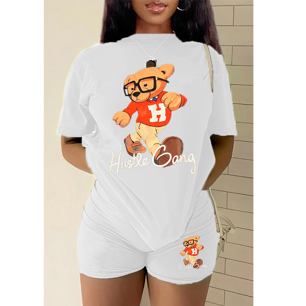 Standard size women's t-shirt shorts suit tracksuit two pieces 12