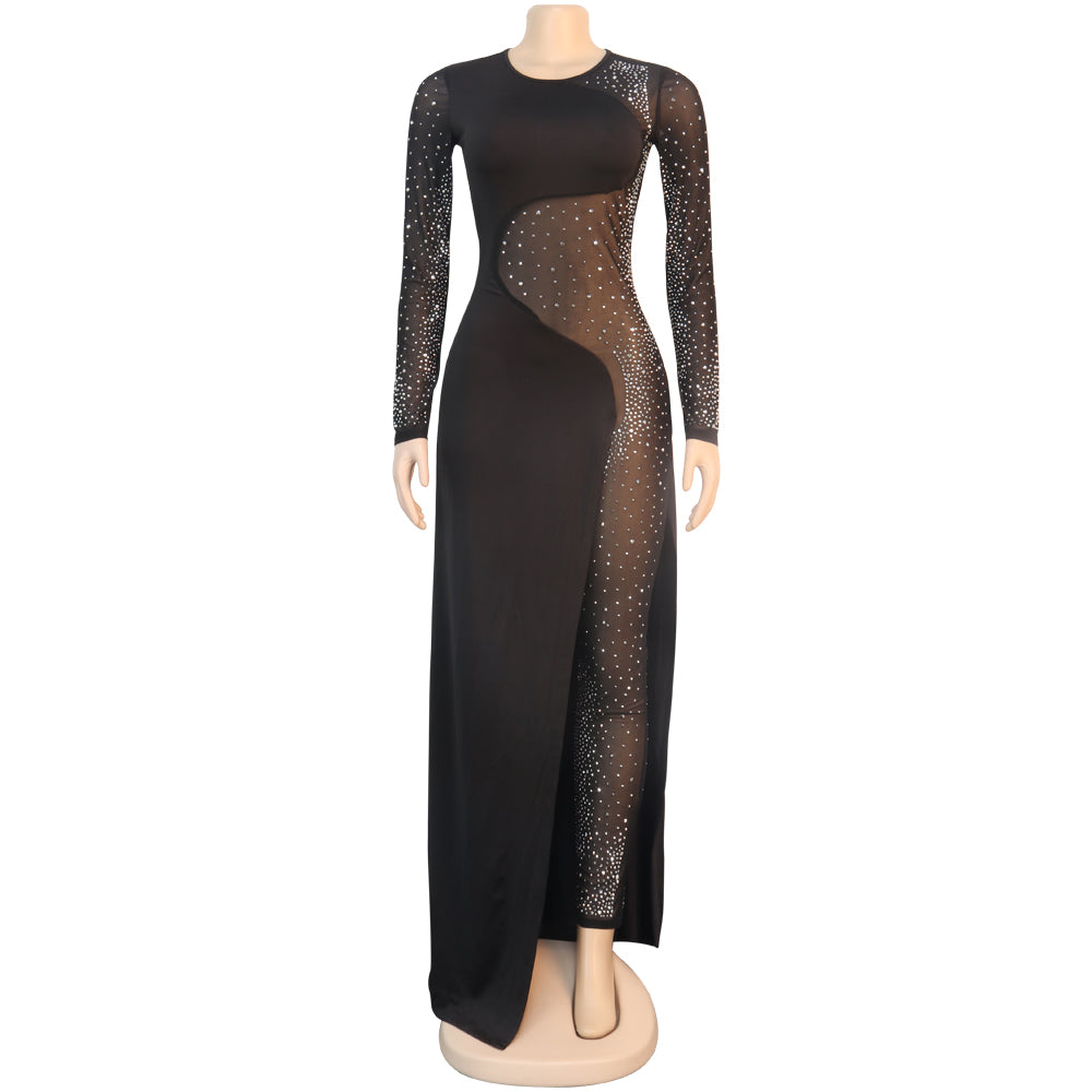 Autumn Party Beaded Black Sexy Patchwork Jumpsuit 4