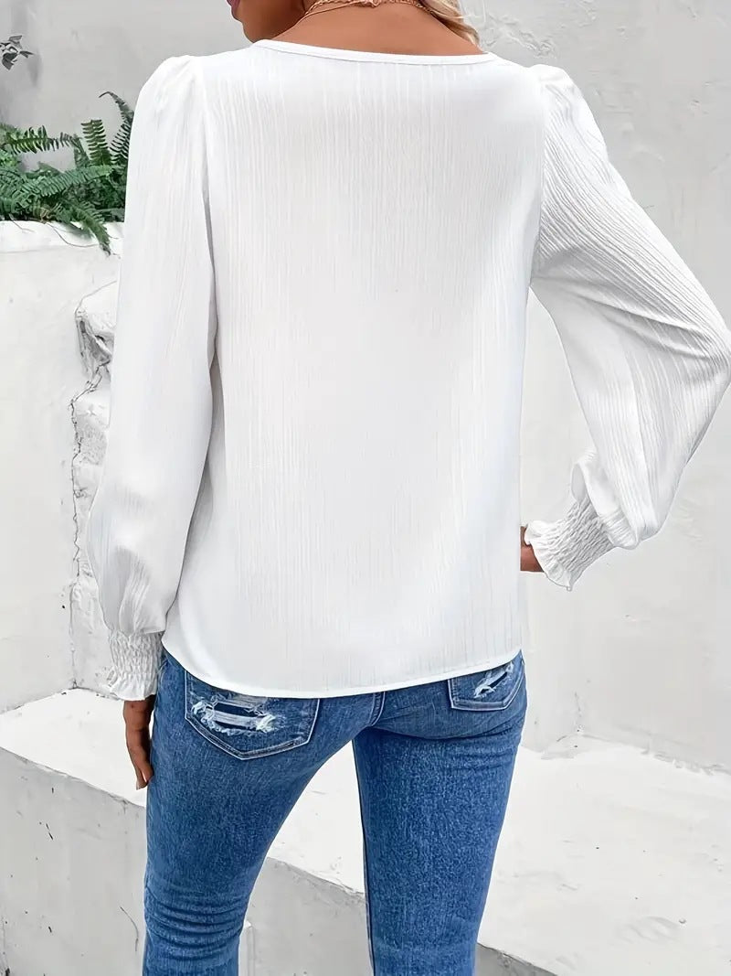 Autumn Plus Size Long Sleeve Solid Color Shirt Women's Clothing 6