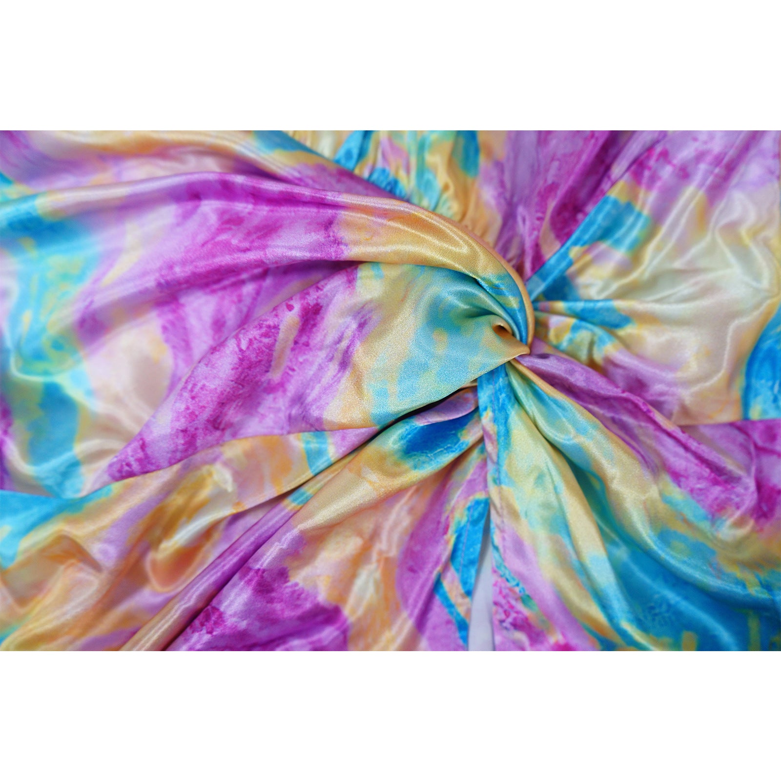 Fashion Women's Sexy Tie-Dye Printed Slash Shoulder High Slit Long Dress 15