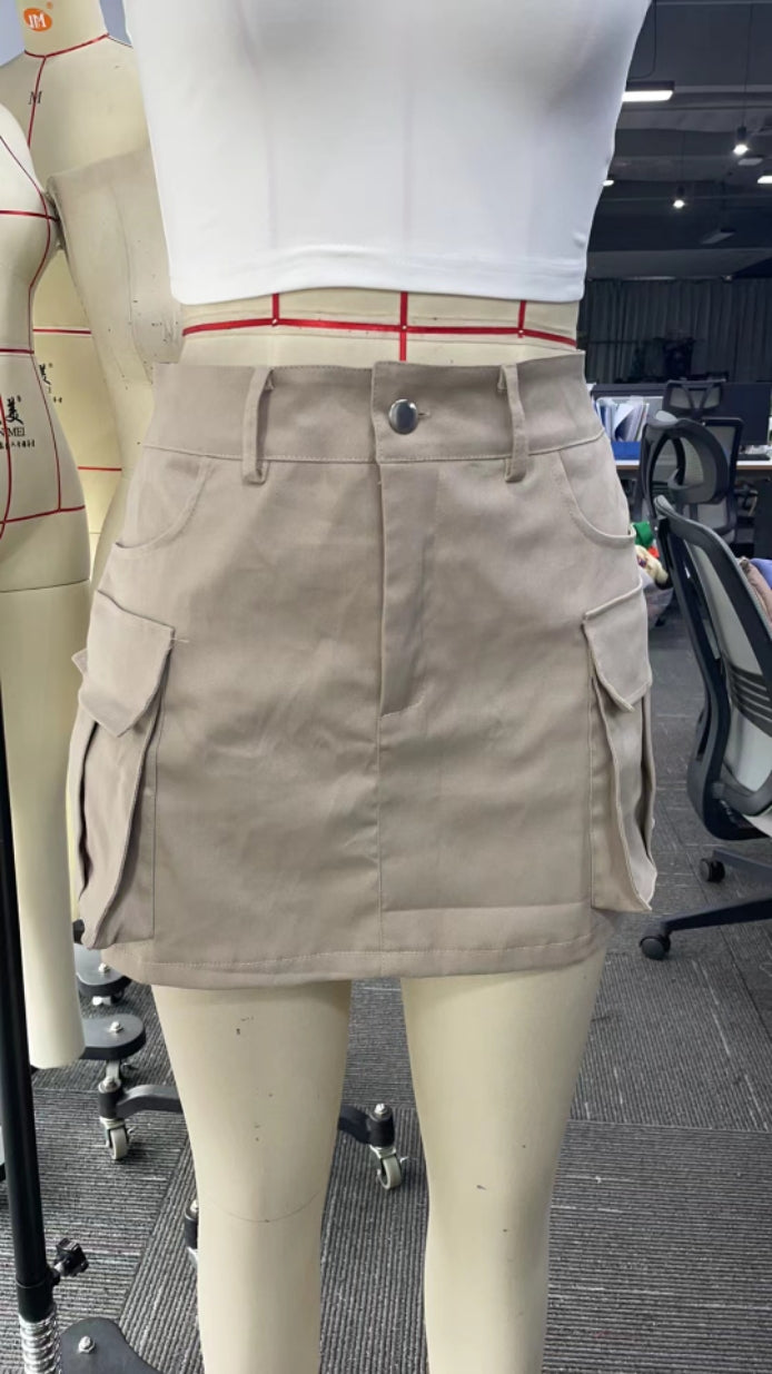 Women Streetwear Solid High Waist Mini Skirt 8