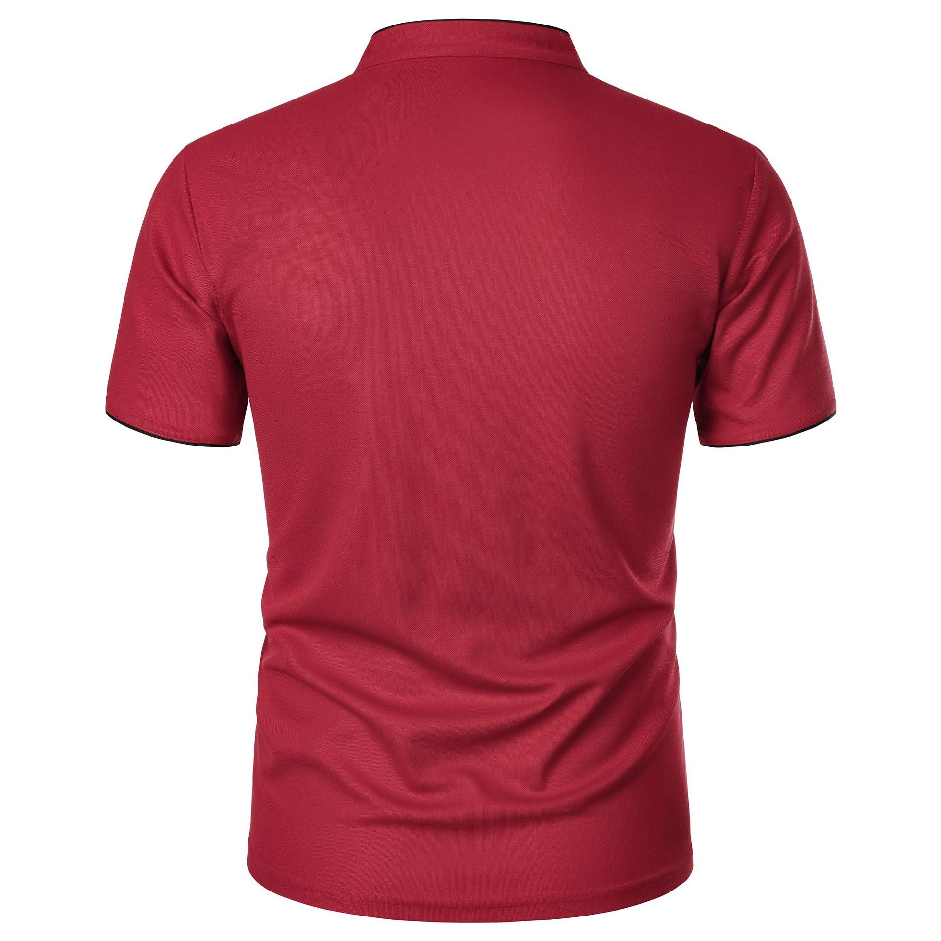 Men's Summer Solid Short Sleeve Polo T-shirt 35