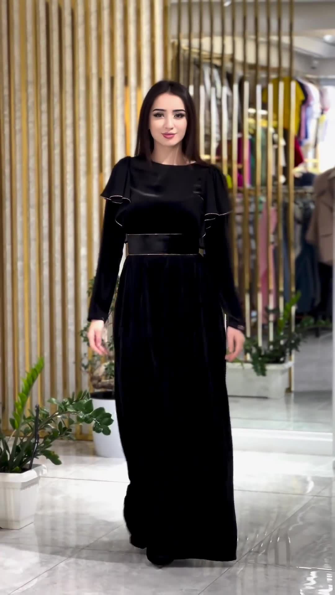 Women Long Sleeve Black Dress 3
