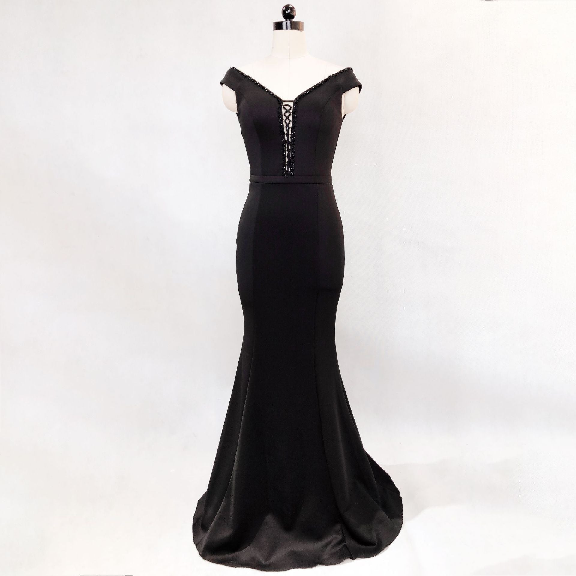 Women Elegant V Neck Slim Formal Party Maxi Mermaid Evening Dress 17