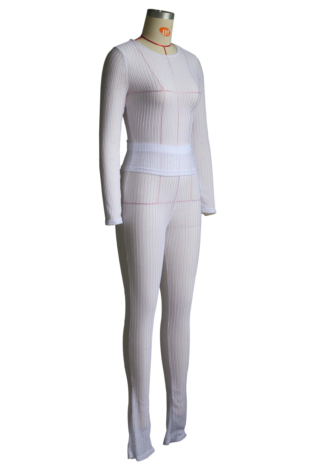 Women's Fashion Casual Sexy Hollow Round Neck Two-Piece Pants Set 13