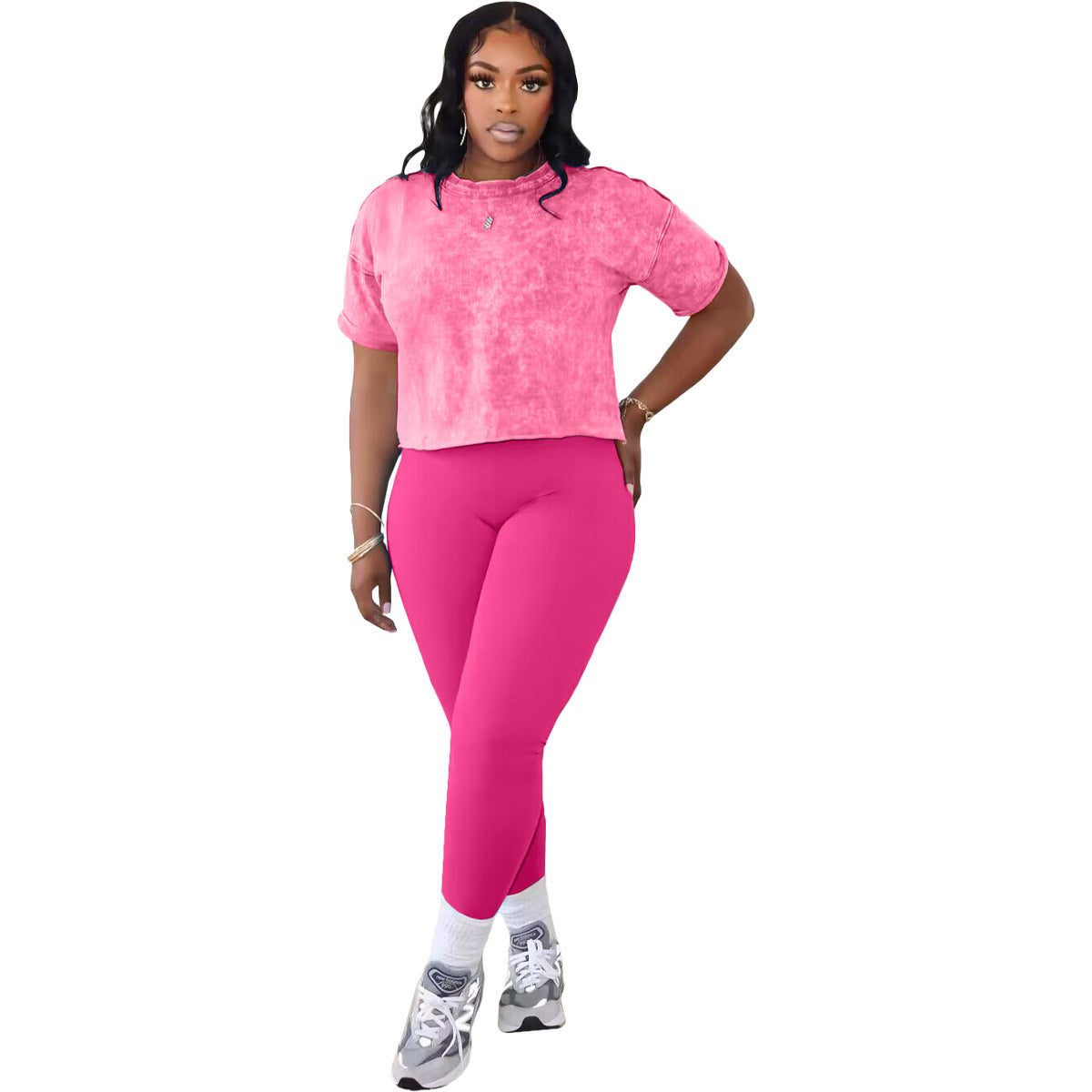 Fashion Ladies Print Casual Suit Sport Two-Piece Set 14