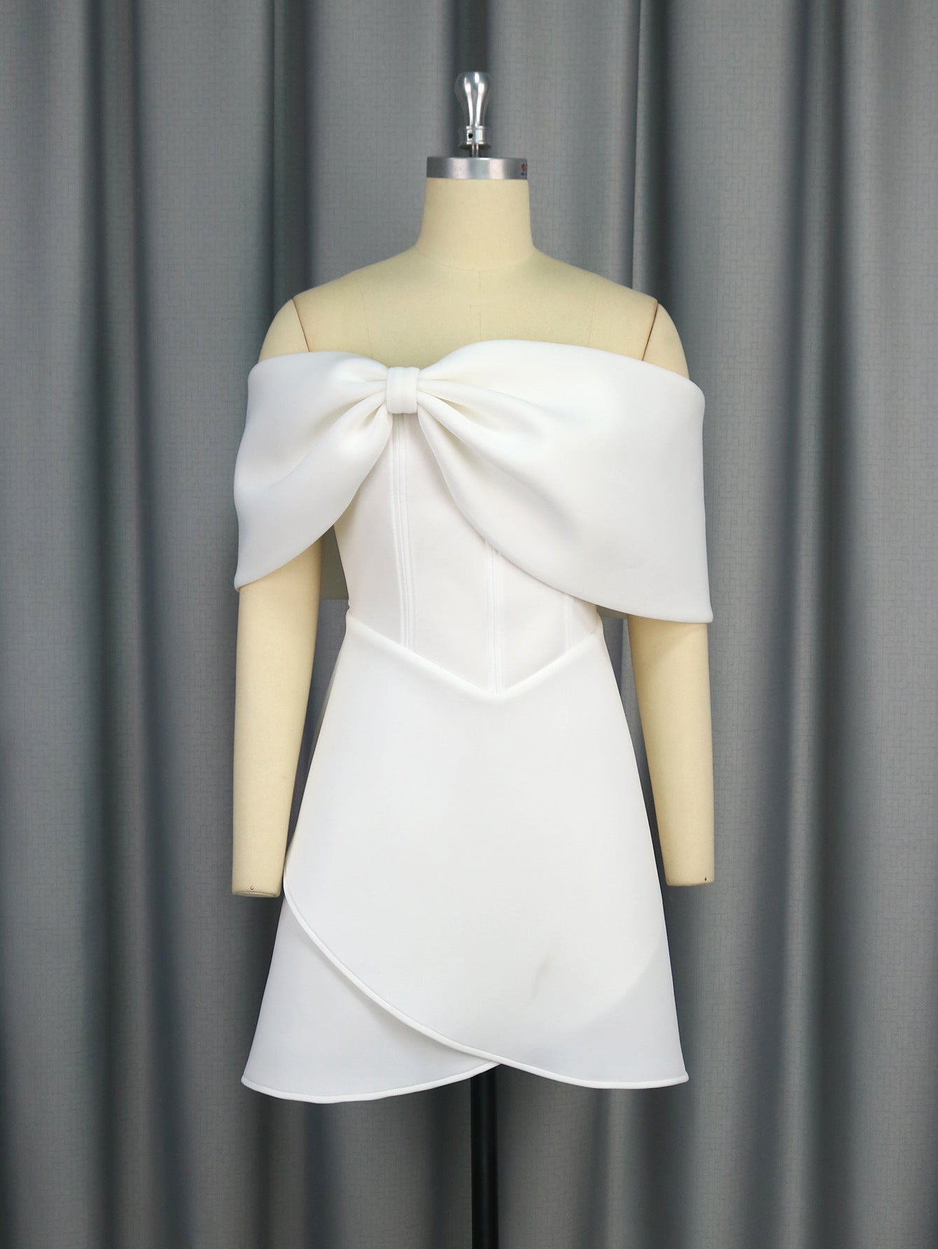 Women Sexy Off Shoulder Elegant Bowknot Off Shoulder Party Dresses 5