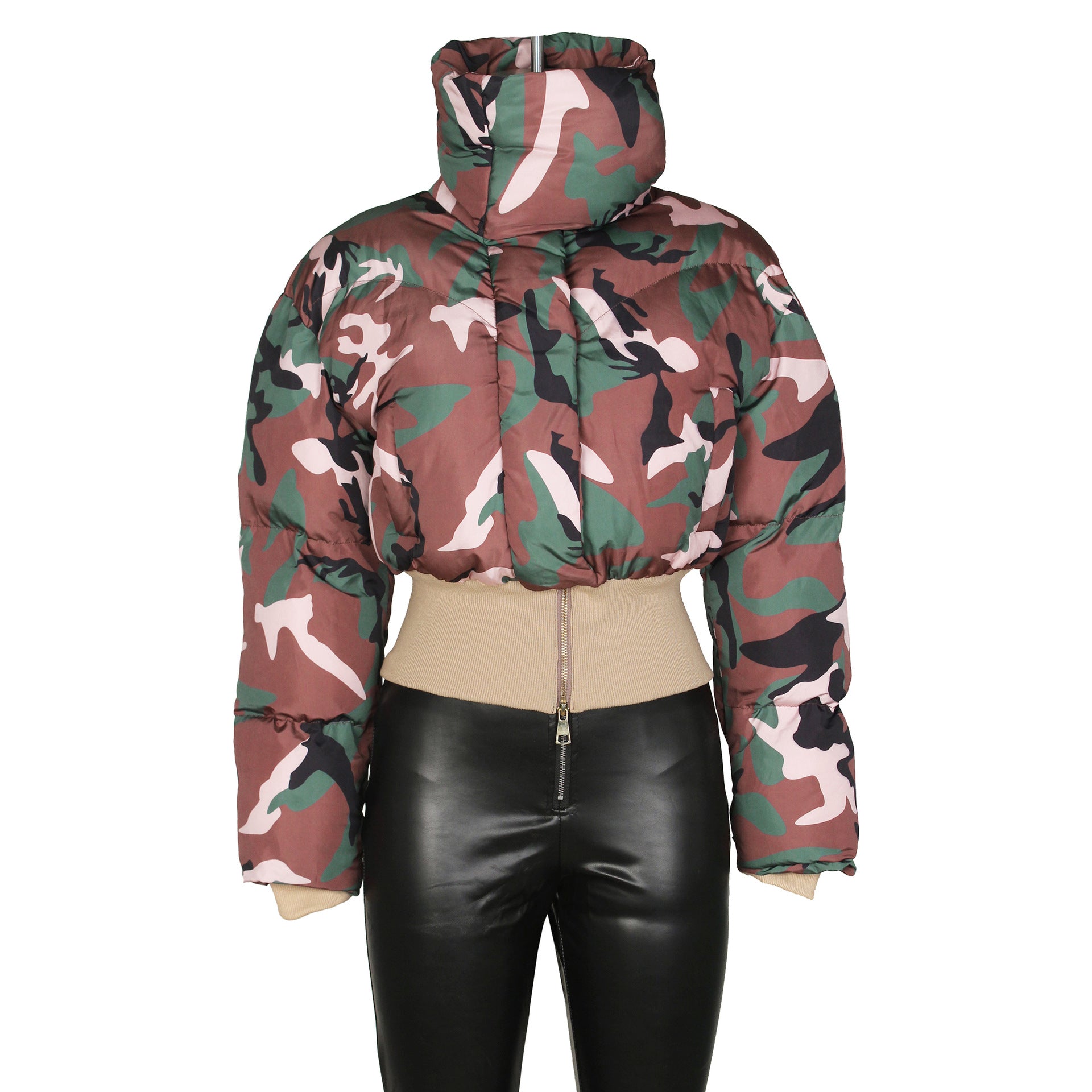 Autumn And Winter Women's Fashion Camouflage Print Short Warm Jacket Cotton-Padded Coat 11