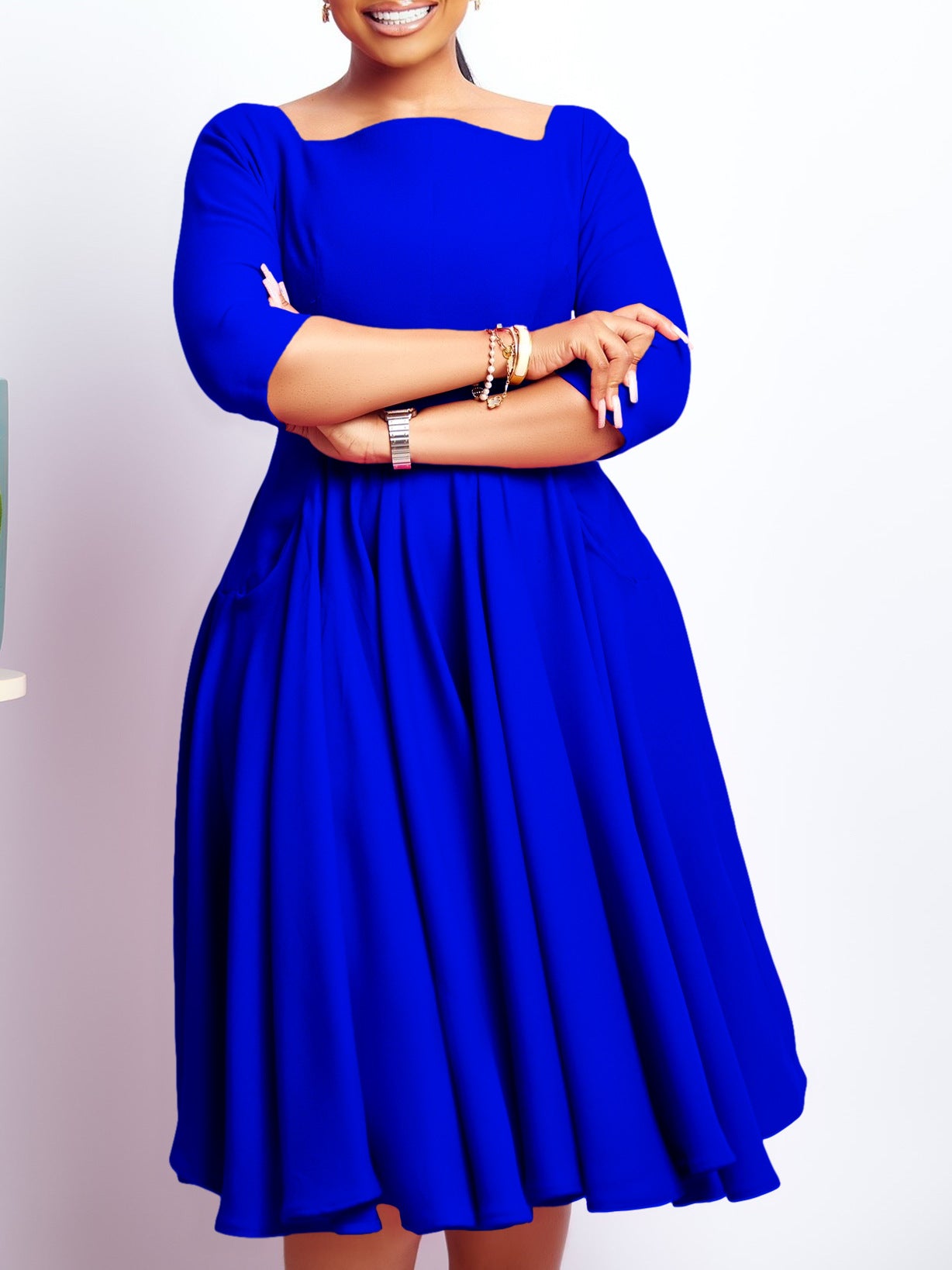 Women Autumn and Winter Pocket African Dress 7