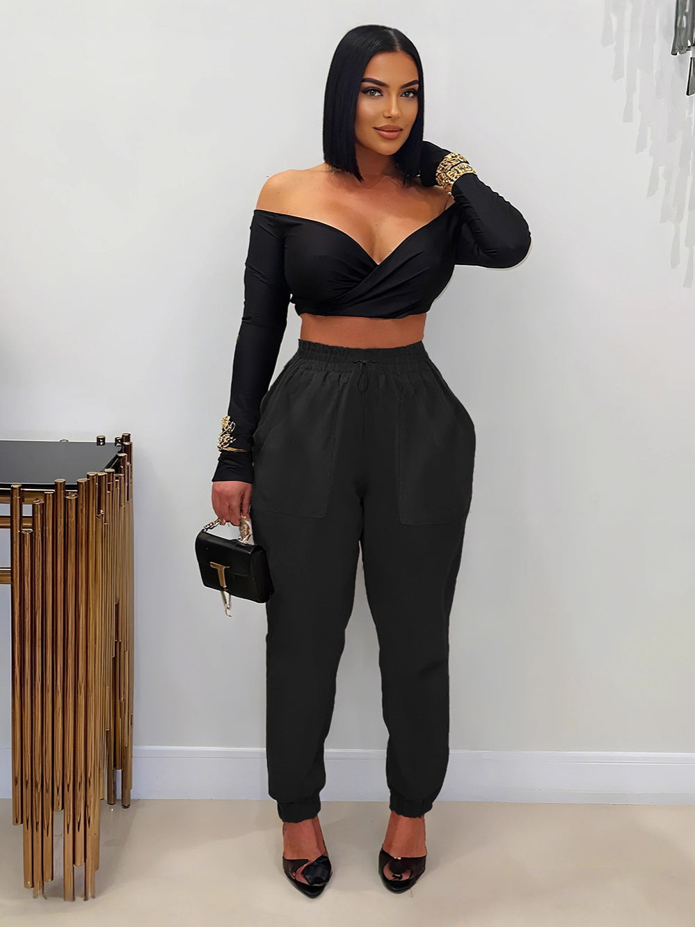 Women summer cuffed trousers