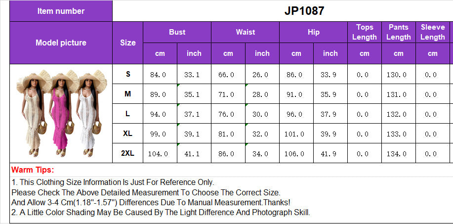 Women's Sexy Hollow Solid Color V-neck Knitting Sleeveless Mermaid Dress 12