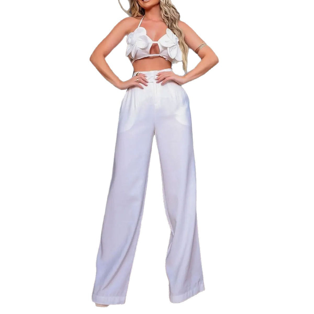 Women sexy solid bikini beach two-piece set 4