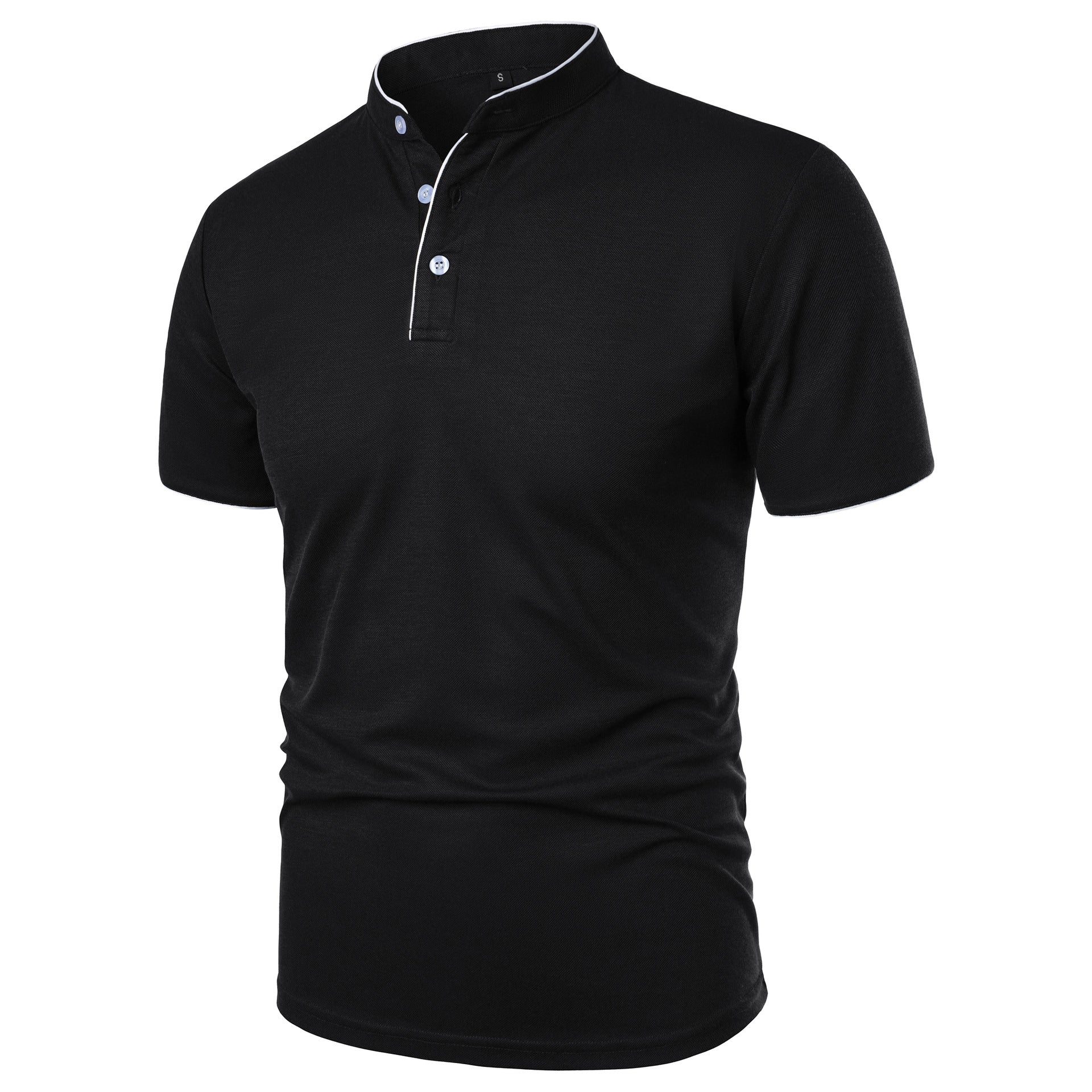 Men's Summer Solid Short Sleeve Polo T-shirt 36