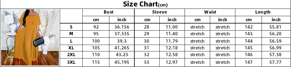 Women's Sexy Off Shoulder Pleated Long Gown Maxi Dress 5