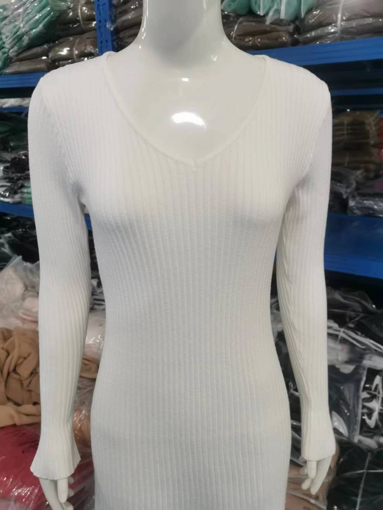 Women Bell Bottom Ribbed Knitting Dress 13