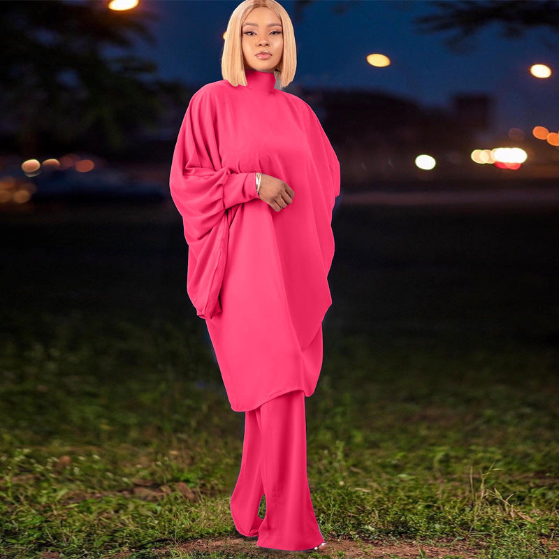 Autumn And Winter Chic Women's Suit Fashionable Baton Loose-Sleeved Shirt Straight-Leg Trousers Two-Piece Set 5