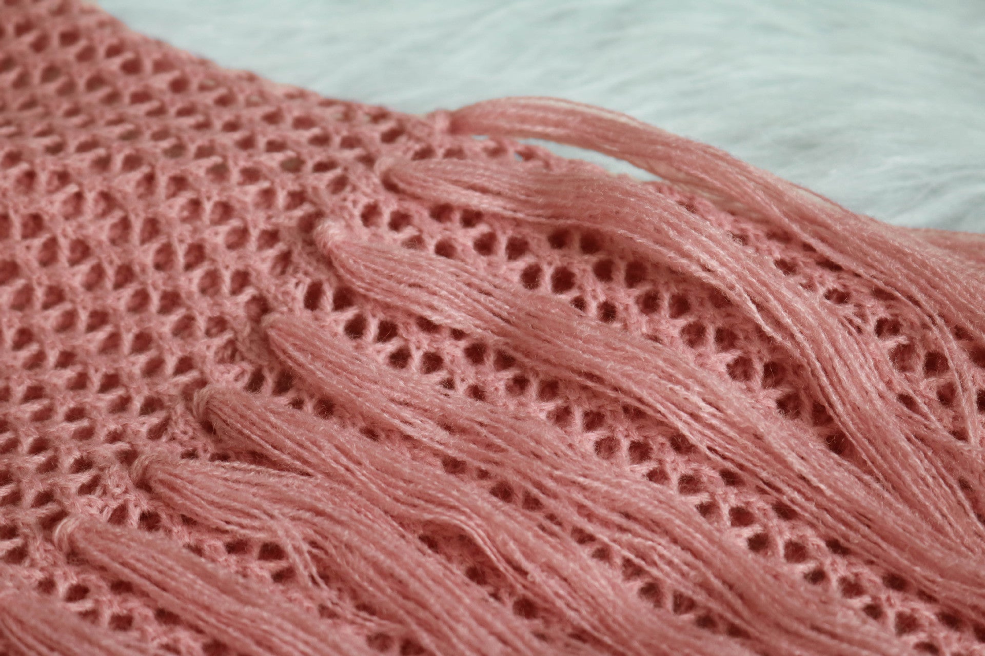 Women Casual Round Neck Sleeveless knitting Mesh Tassel See-Through Dress 13