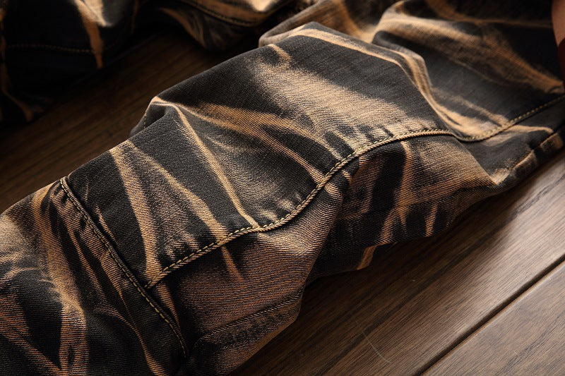 Men Vintage Denim Straight Trousers 33