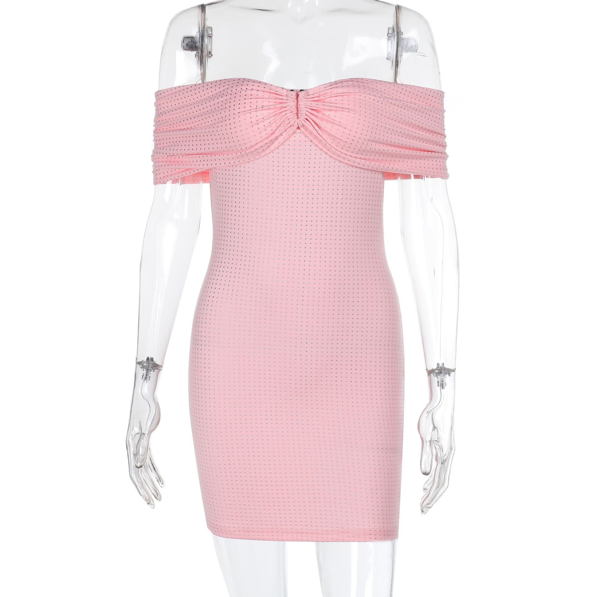 Women Spring Elegant Sparkling Off Shoulder Bodycon Dress 10