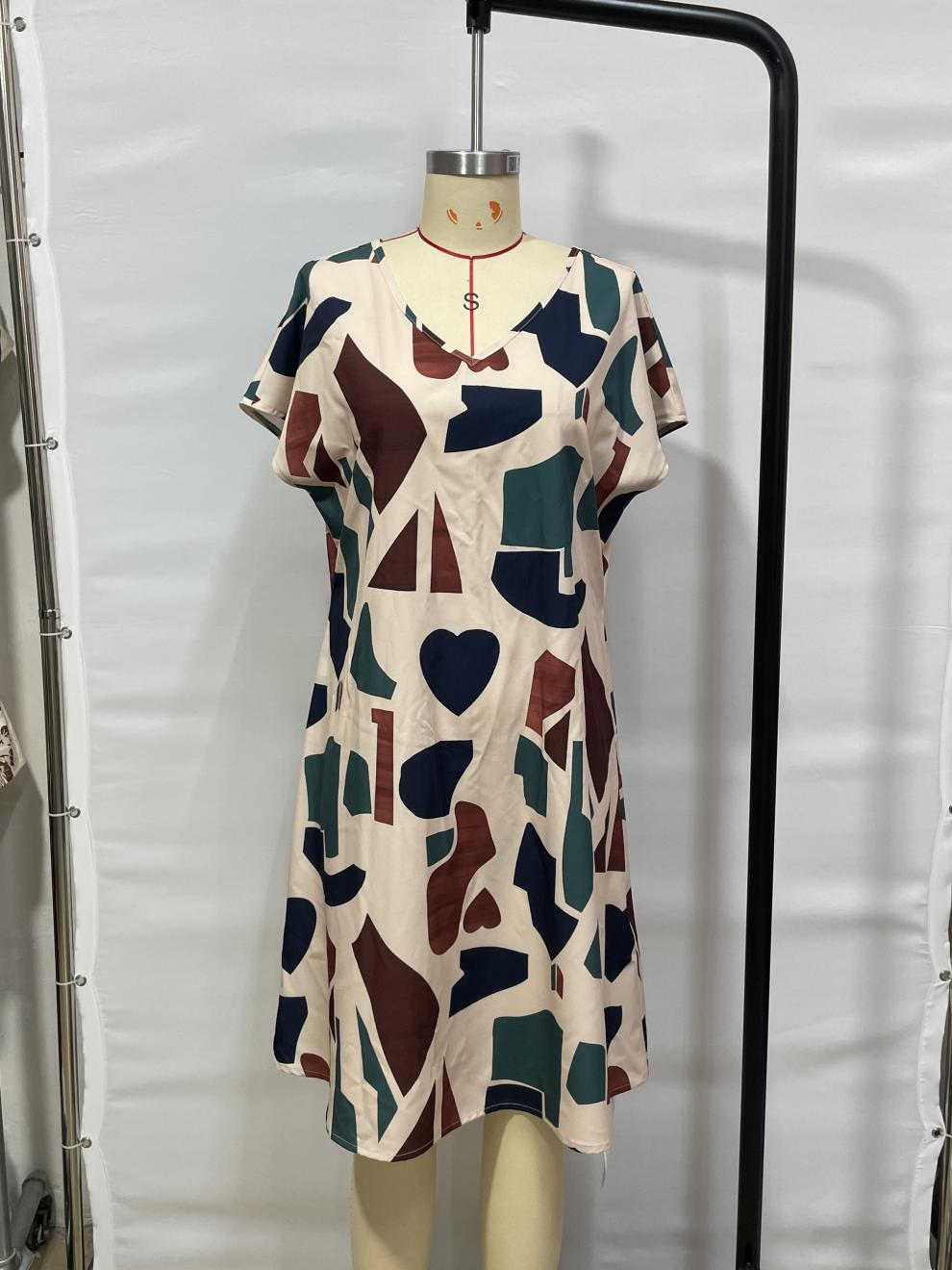 Women Printed Round Neck Dress 8