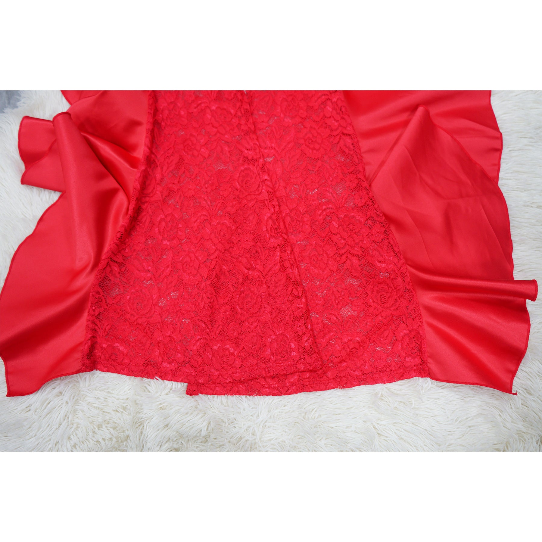 Fashion Women's Sexy high waist Ruffle See-Through Lace Pants 5