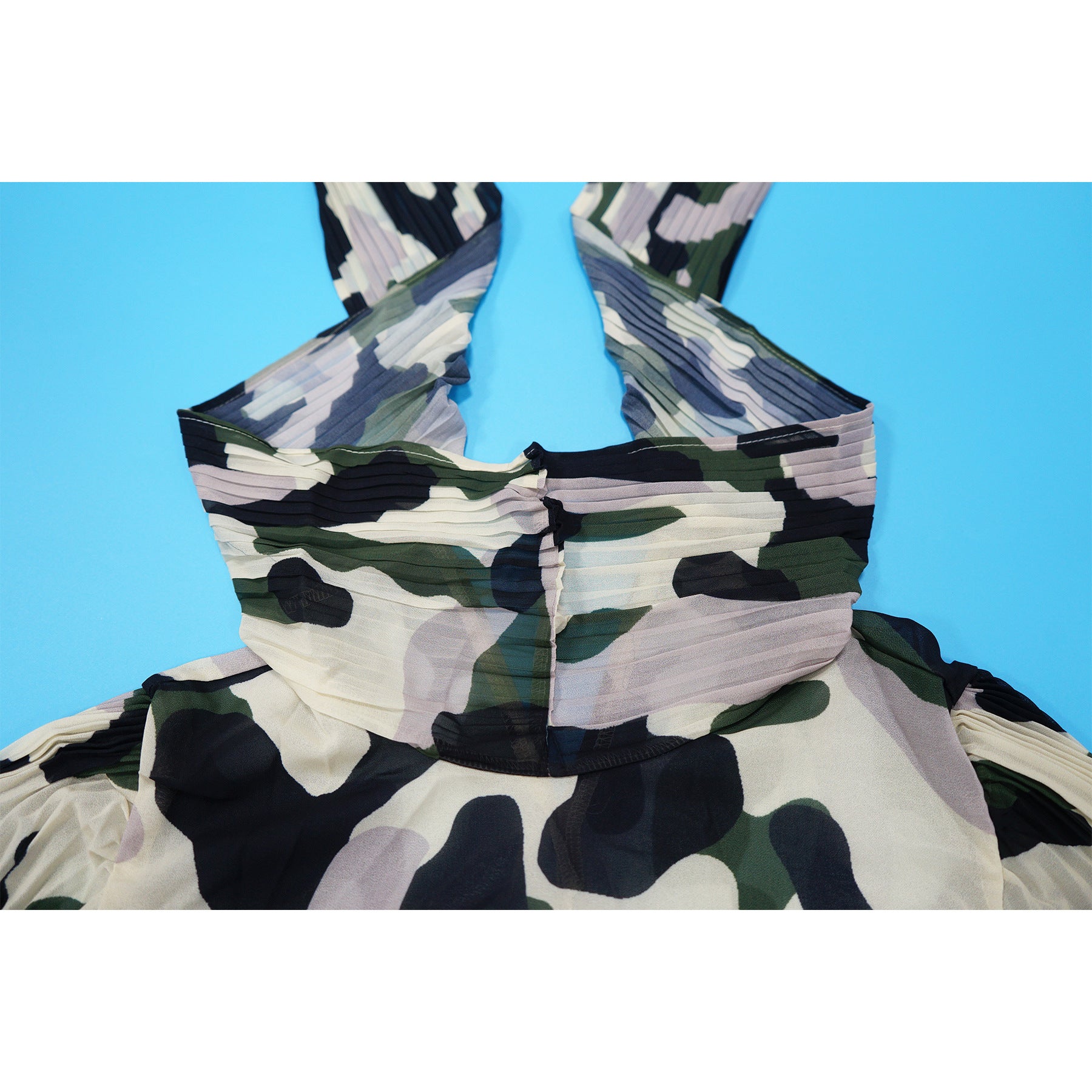 Women's African Plus Size Camouflage Loose Pleated Dress 13