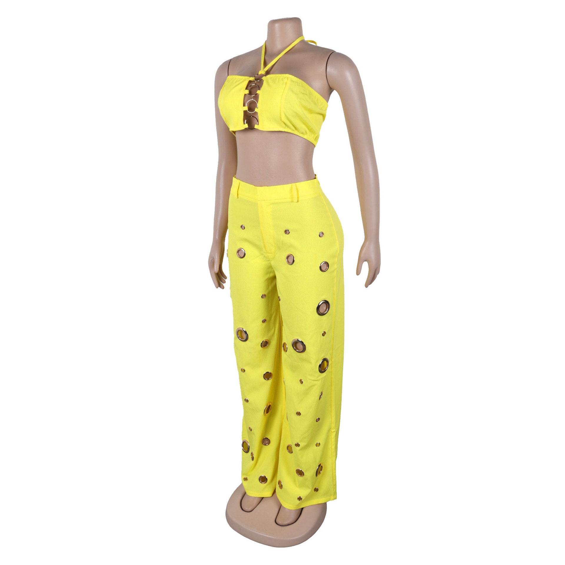 Women Sexy Top and Ripped Pants 2-piece Set 20