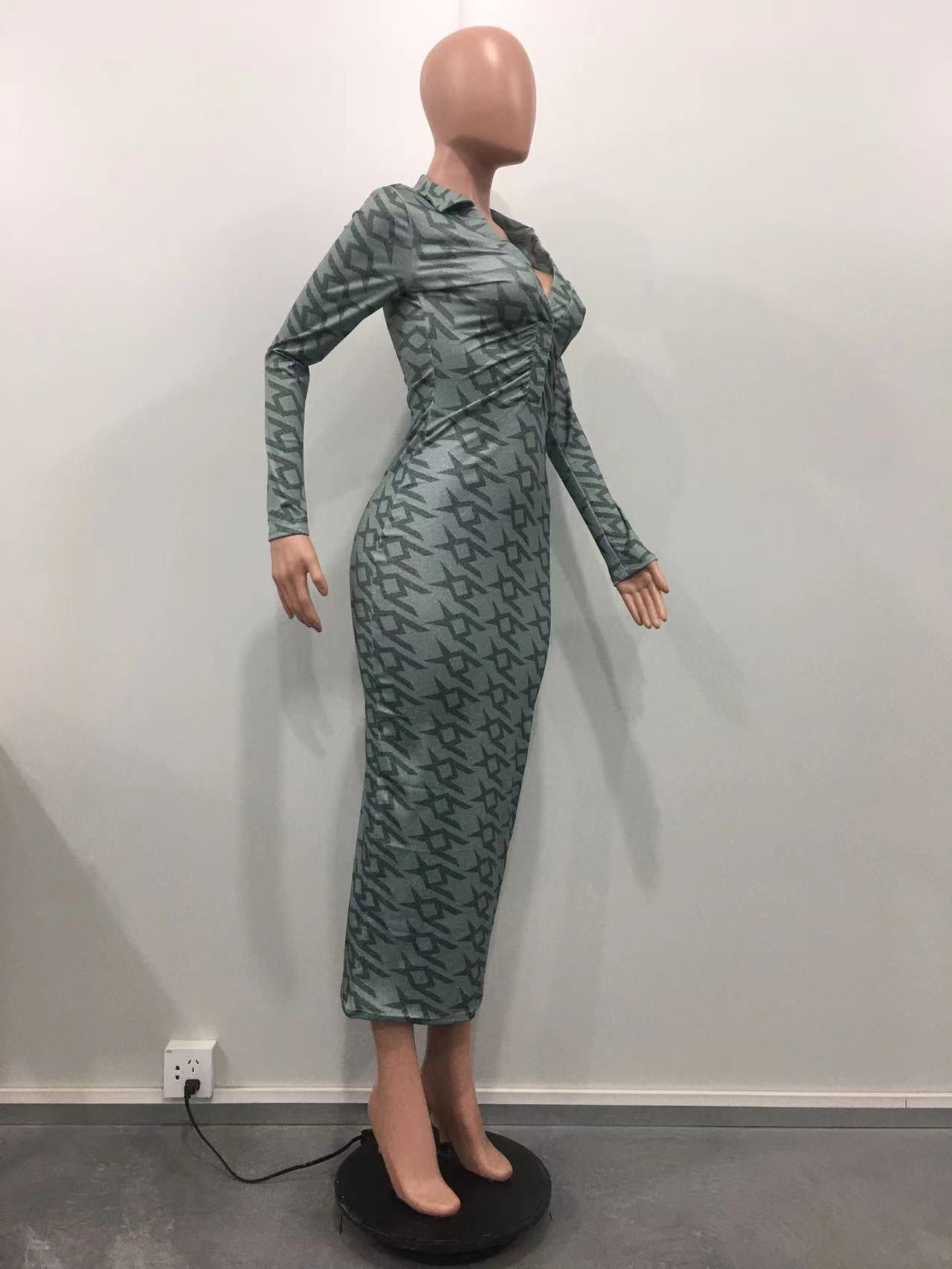 Women Autumn Long Sleeve Print Dress 7