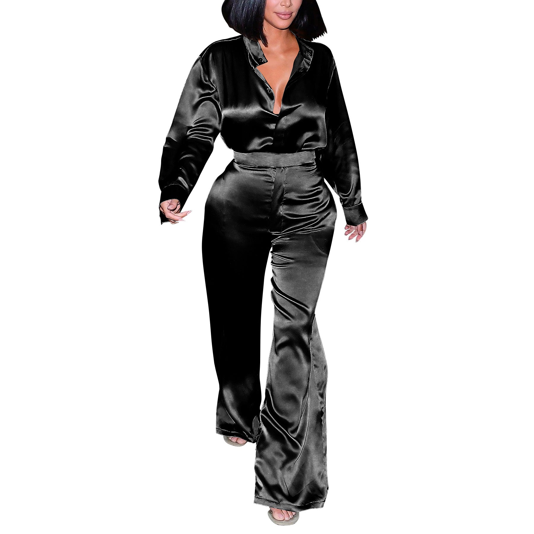 Fashion Women's Long Sleeve Shirt & Pants Set 13