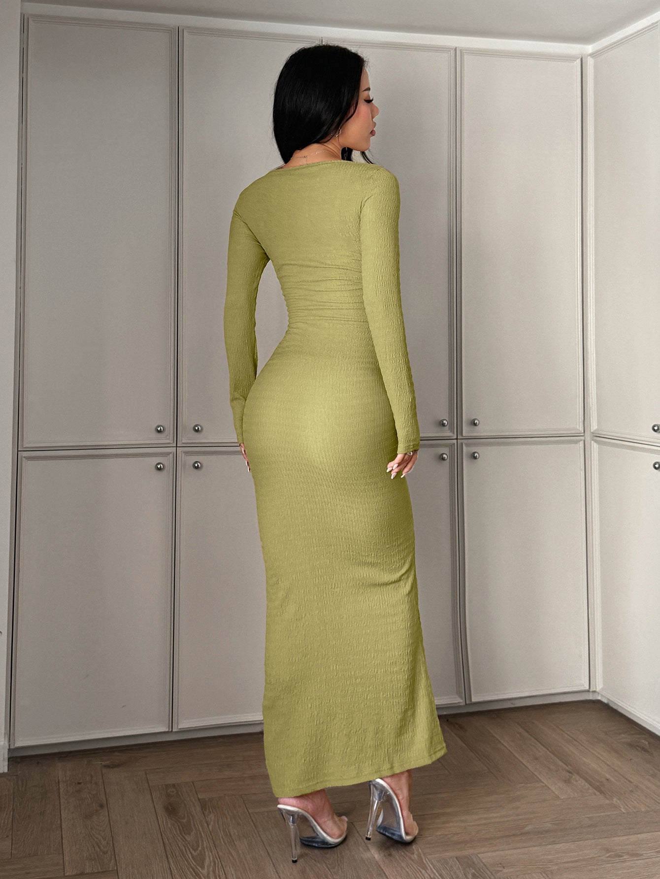 Women Sexy Style Solid Long Sleeve Dress 10