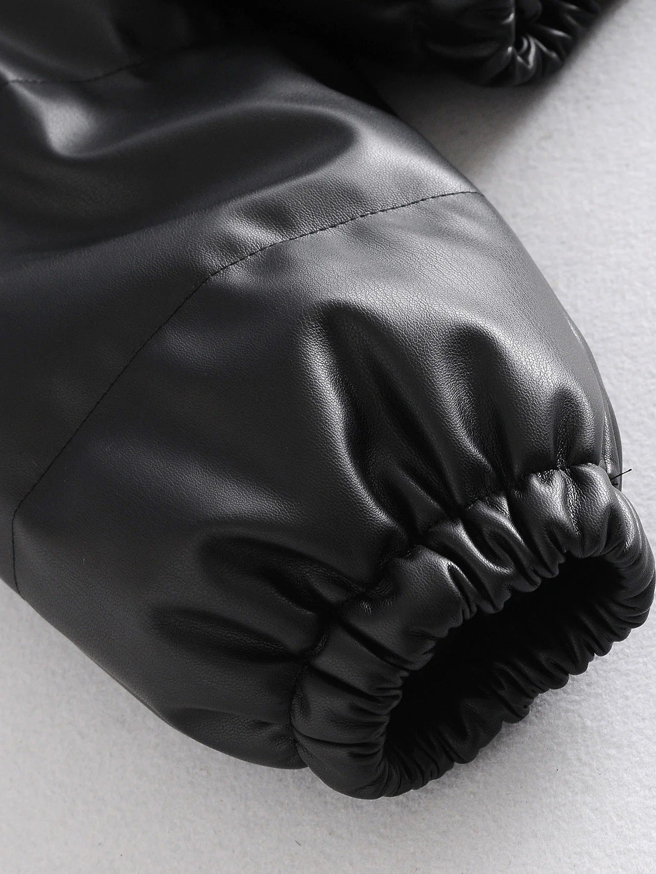 Leather Casual solid color leather cotton-padded Stand Collar jacket 71