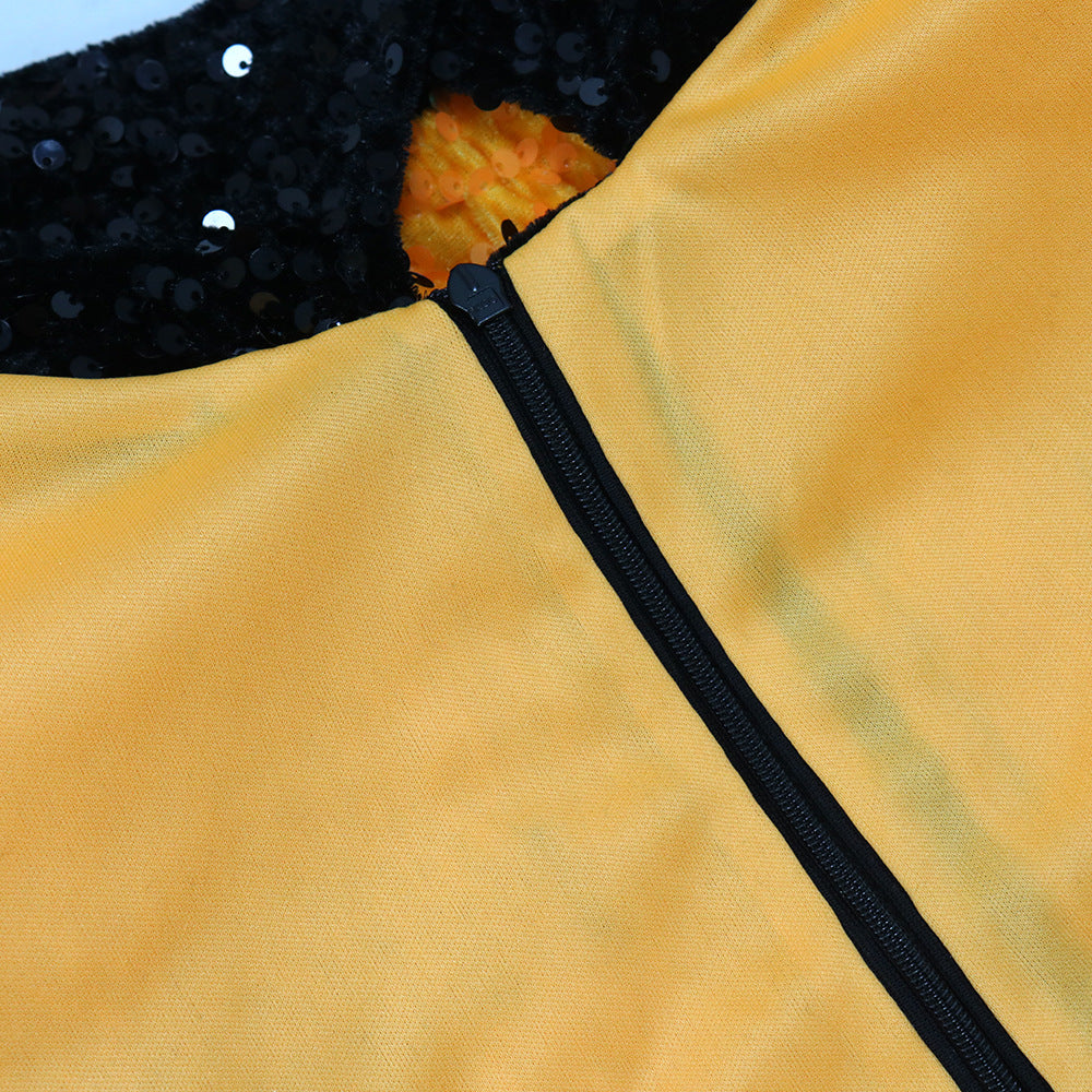 Women Sequined Color Block Party Dress 23