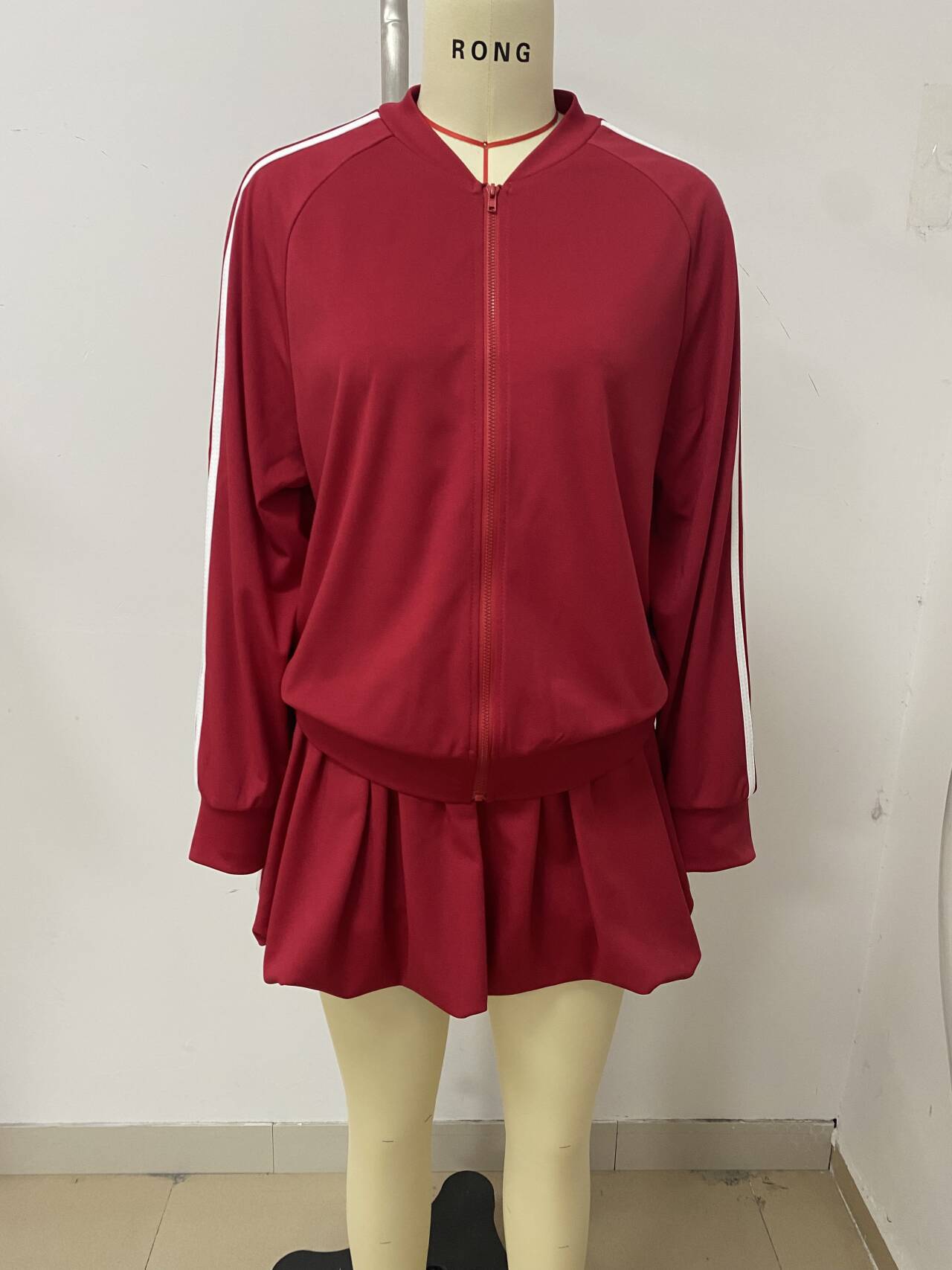 Women Spring Summer Turndown Collar Coat and Skirt Two-Piece Set 5