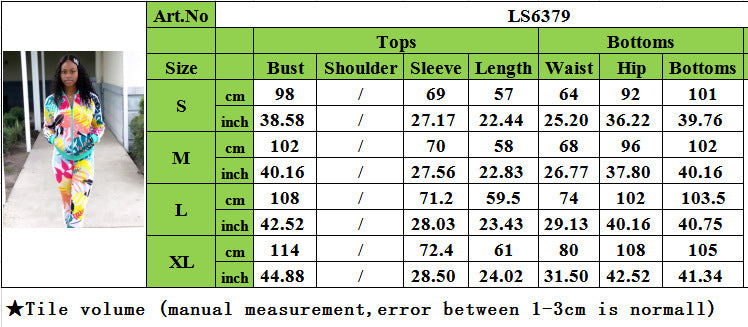 Women Floral Print Top and Pant Sports Two-piece Set 9