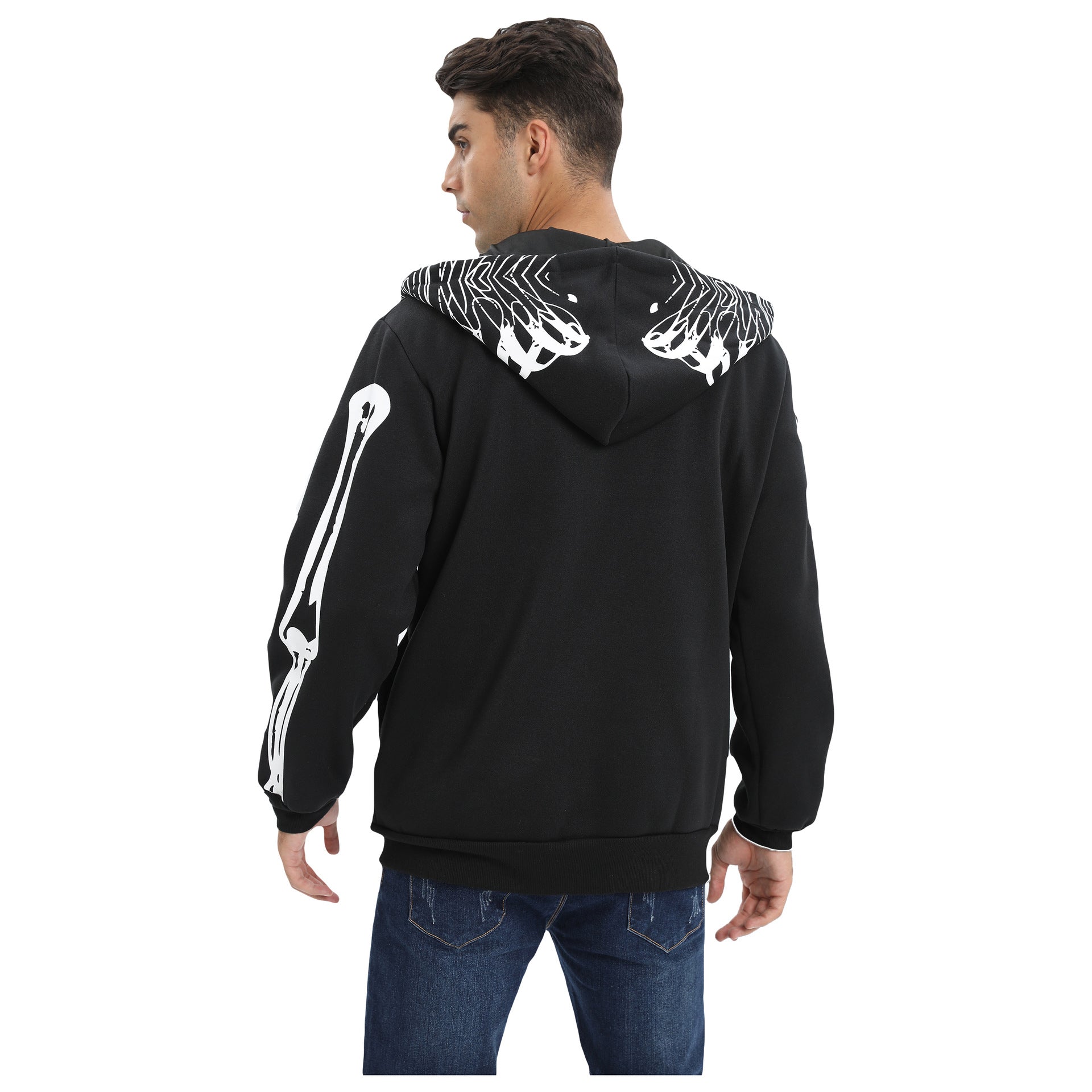 Men And Women Couple Christmas Halloween Hooded Fleece Casual Jacket 7