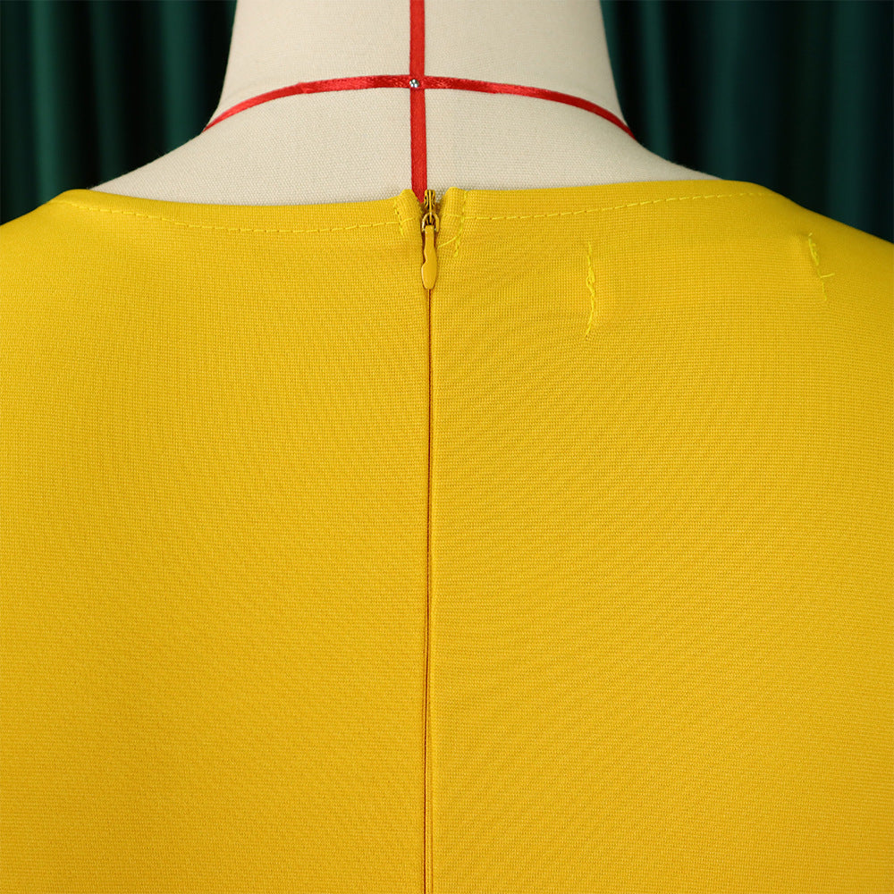 Women's V Neck Chic Bodycon OL Career Africa Plus Size Dress 12